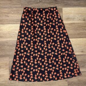 J Crew Floral Midi Skirt - Rose Print